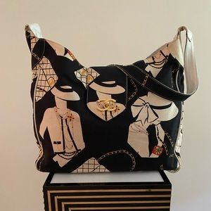 Chanel Vintage 90s Crossbody Print CC Tote Bag